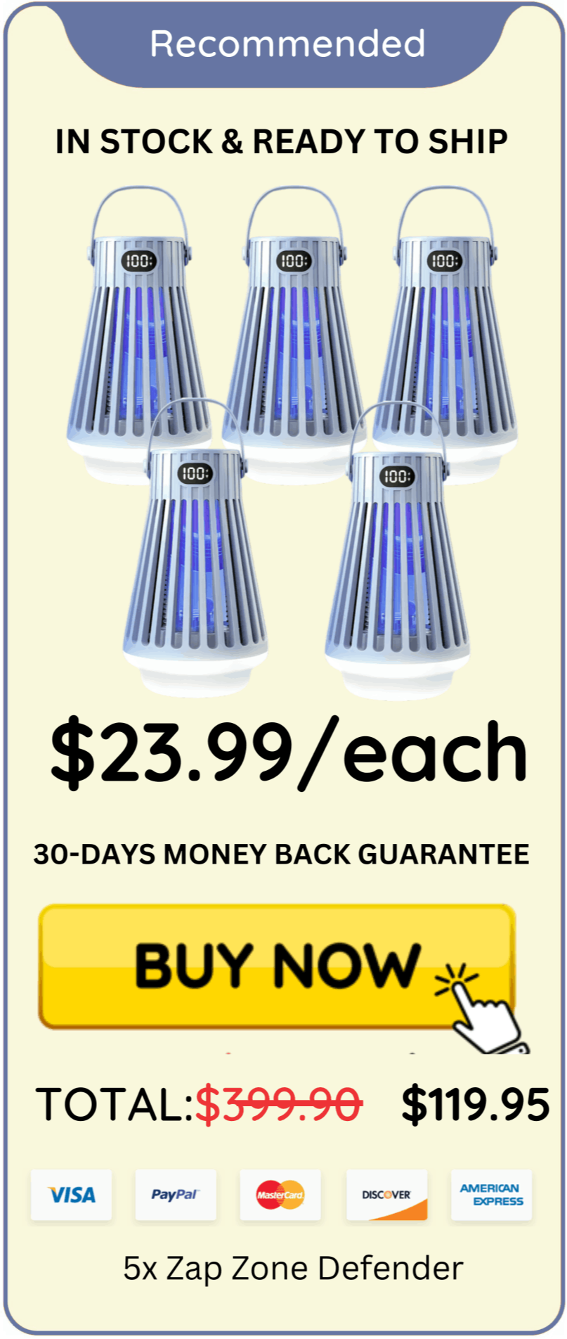 Zap Zone Defender offer package price 